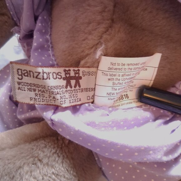 Vintage 1981 Ganz 18" Wrinkles Dog Hand Puppet Plush Doll with Dress - Picture 14 of 16